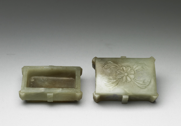 Jade rectangular box with cloud pattern, Qing dynasty (1644-1911)-China Archive